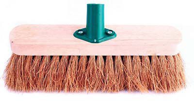 Broom Brush Head Push Fit Plastic Bracket Garden Sweeping Broom &amp; Bracket 11.5&#034;