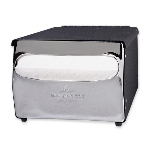 Georgia-Pacific MorNap Cafeteria Model Napkin Dispenser - Black, Chrome