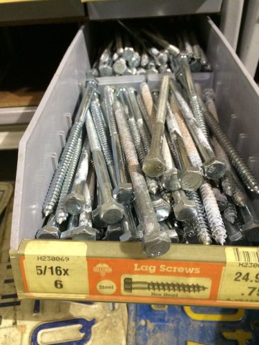 Lot Of 80 Steel Hex Lag Screw Bolt 5/16 X 6&#034; Zinc Plated Hex Head Hillman