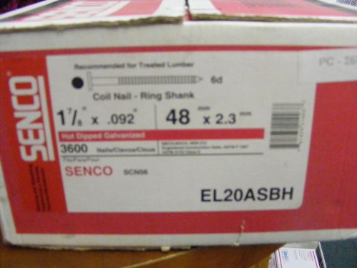 Senco el20asbh 1-7/8&#034; x .092 ring shank coil nails 3,600 per box for sale