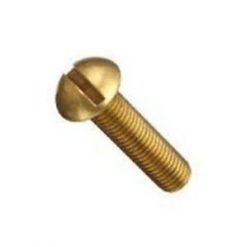 BRASS ROUND HEAD SLOTTED MACHINE SCREWS 3/8&#034;-16 X 1&#034; NEW PACK OF 4