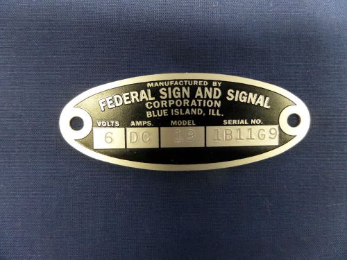 Federal sign and signal 18 solar ray &amp; 19 propello ray 6 volt replacement badge for sale