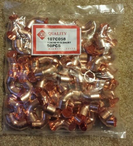 Qe s. rad. 90° copper elbow 5/8&#034; 50/bag for sale