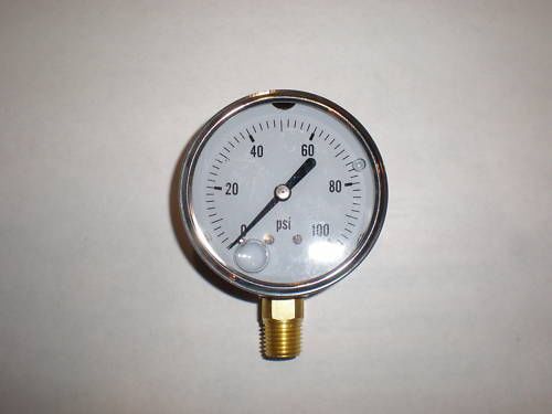 New Hydraulic Liquid Filled Pressure Gauge 0-100 PSI