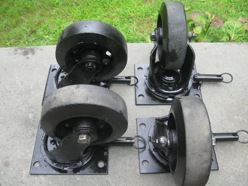 SET OF 4 HEAVY DUTY SWIVEL CASTERS  (1500 lbs cap ea )  Made in USA