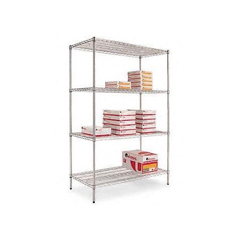 New wire shelving unit 4 shelves 48 x 18 x 72 chrome for sale