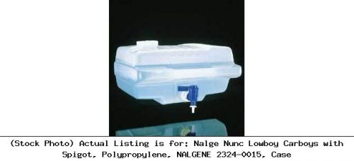 Nalge Nunc Lowboy Carboys with Spigot, Polypropylene, NALGENE 2324-0015, Case