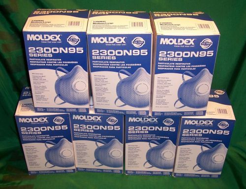 7 BOXES MOLDEX 2300 N95 RESPIRATOR W/VALVE CASE 70 MASKS