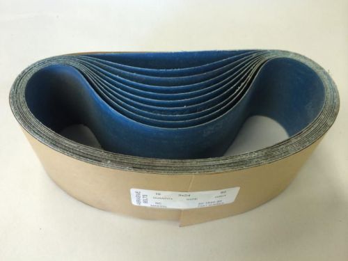 NEW *Set of 10* Wet / Dry 80 Grit Abrasive Sanding Belts 3&#034; x 24&#034; FREE SHIPPING