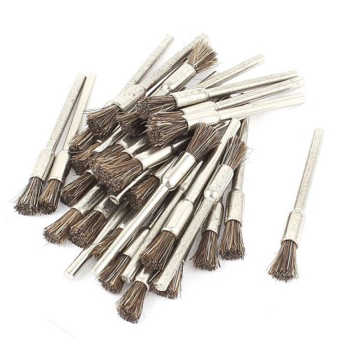 30 Pcs 1/8&#034; Shank Brown Bristle Pen Brush Polishing Buffing Polisher Tool