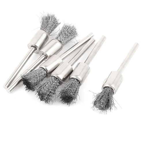 6 pieces 1/8&#034; mandrel gray wire pen polishing brush for dremel rotary tool for sale