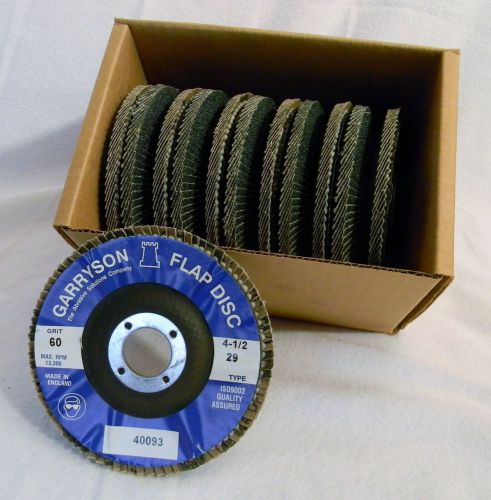 Lot of 10  - Garryson - 40093- Flap Discs 4 1/2&#034; x 7/8&#034; Type 29    60 Grit