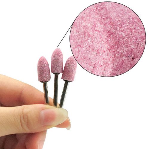 3PCS  Pink 3X10mm Cone StyleFused Alumina PA Grinding Wheel Head