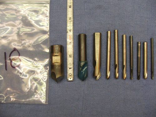 Spotting drills mixed lot of 10 2 flute various sizes hss 5/8&#034; trw twist bit 18 for sale