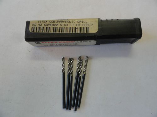 Titex Super 22 #43 (.089&#034;) Screw Machine Cobalt Drill Bits, 5057087