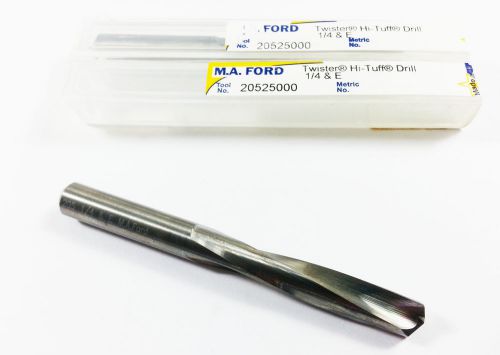 (Lot of 2) 1/4&#034; MA Ford Twister Hi-Tuff Solid Carbide Screw Machine Drill (K740)