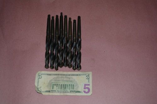 LOT 8 MORSE # 1 TAPER SHANK DRILLS BIT 33/64&#034;