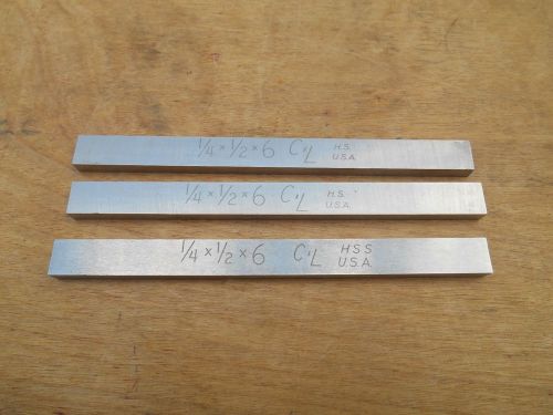 LATHE TOOL BITS , HSS, 1/4&#034; x 1/2&#034; x 6&#034; ,  C L  ,  LOT OF 3