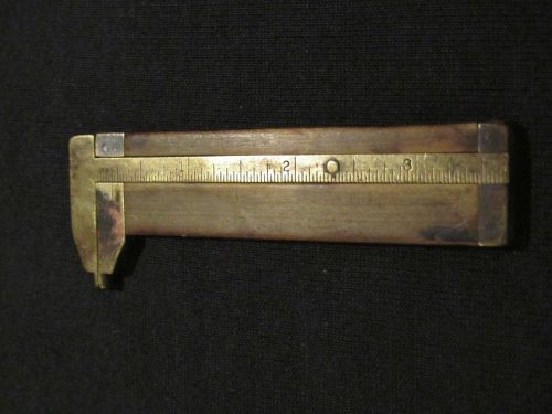 Vintage Vernier Caliper - Brass &amp; Wood