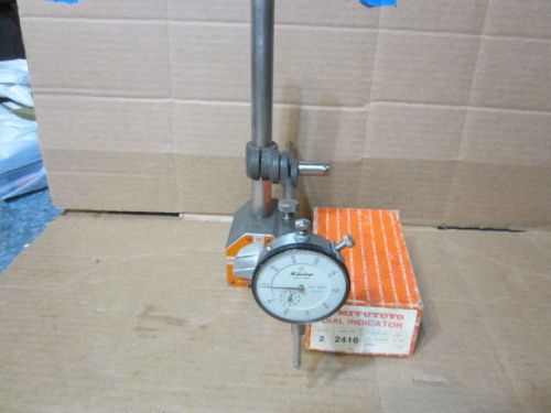 BROWN &amp; SHARPE MAGNETIC BASE HEAVY DUTY&amp; MITUTOYO INDICATOR-B&amp;S FINE ADJUSTMENT