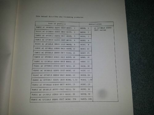 FANUC AC Spindle Servo Manual