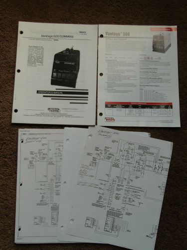 Lincoln Welder Vantage 500 Cummins Operators Manual 10996 Schematics Parts List