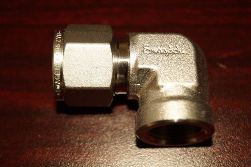 Swagelok 1/2 tube x 3/8 female npt elbow (ss-810-8-6) for sale