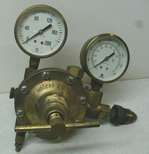 MECO MODERN ENGINEERING CO GAS PRESSURE REGULATOR CGA 580, BRASS, VERY GOOD