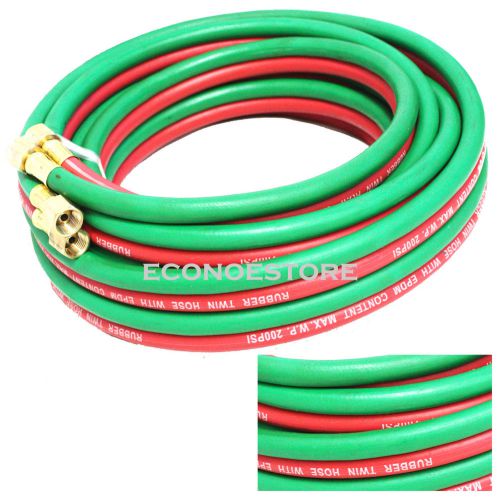 200PSI 50 FT X 1/4&#034;Oxygen &amp; Acetylene Twin Welding Hose For Home/Business Welder