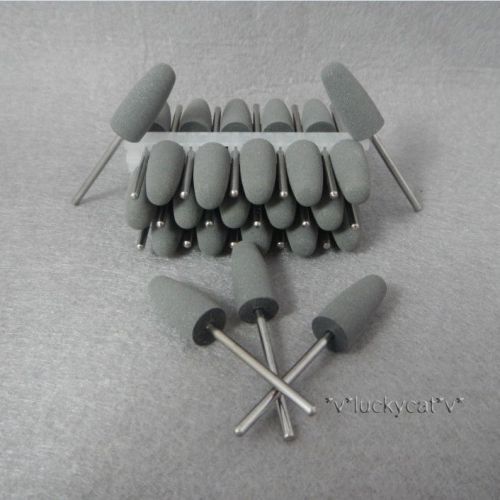 35pcs Dental Lab SILICONE Rubber polishers Diamond polishing Burs 2.35mm Gray