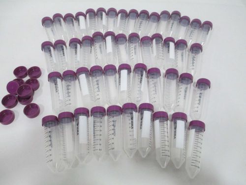 Lot 50 new vwr 21008-240 superclear 50ml centrifuge tubes w/ screw caps d270073 for sale