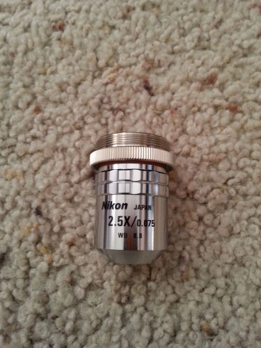 Nikon Microscope Objective 2.5x/0.075 WD 8.8