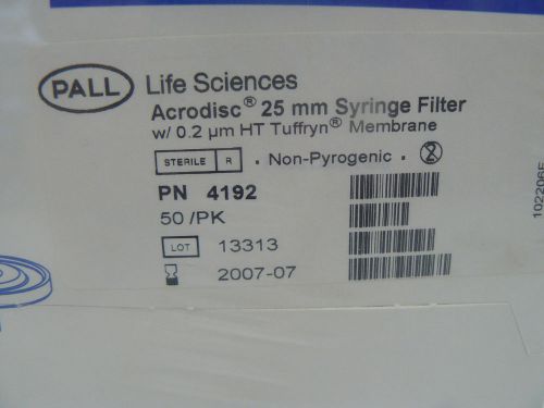 Pall corporation acrodisc 25mm syringe filter pn 4192 for sale