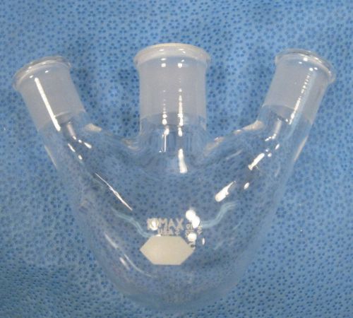 KIMAX  50 ML  ROUND  BOTTOM  3-NECK  FLASK  19/22  &amp;  TWO  14/20        Q