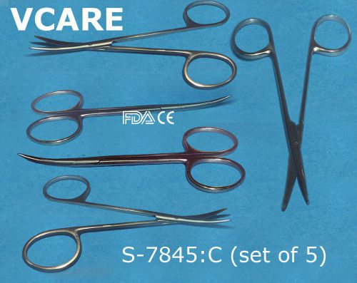 NEWFDA Registered &amp; CE Mark 5 X SS Non Sterile Knapp Strabismus Scissors Curved