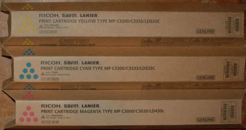 Ricoh brand, 1 full set of color  toner,  C,Y,M   for MPC3300/C333/LD533C   NIB