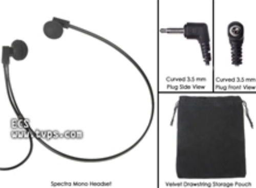 NEW Spectra SP-RA 3.5 mm Right Angle Plug Mono Headset w/warranty