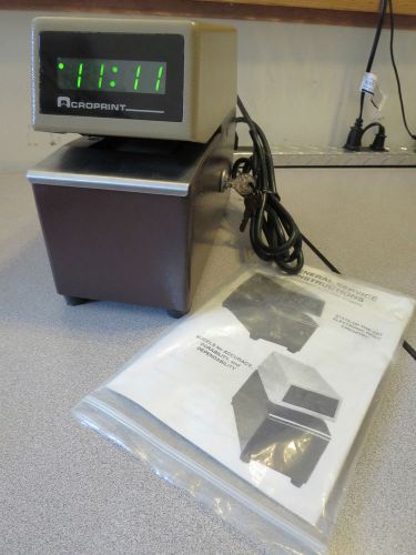 Acroprint digital display time &amp; date stamp w/ keys &amp; instructions etc for sale