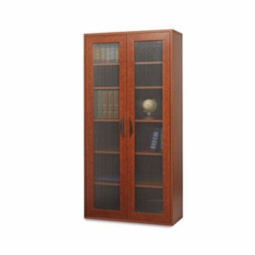 Safco Apres Tall 2 Door Cabinet, 29-3/4w x 11-3/4d x 59-1/2h, Cherry (SAF9443CY)