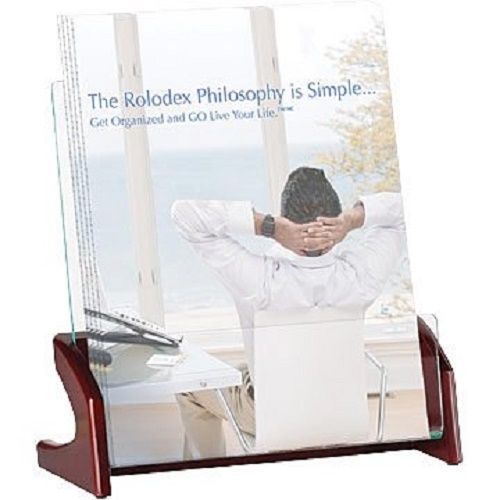 Rolodex Single-Tier Mahogany WoodTones Magazine Holder