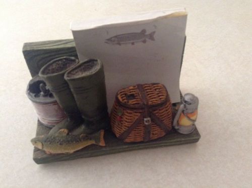 Fisherman theme resin desk notepad holder for sale