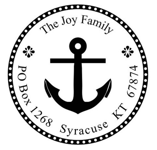 Self Inking ImprueMark Anchor Silhouete Custom Round Return Address Rubber Stamp