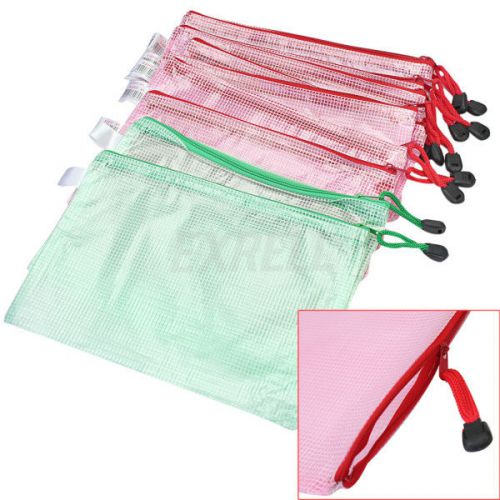 12 Pcs Portable A5 Gridding Zipper Document Pen Paper File Bag Folder Case New