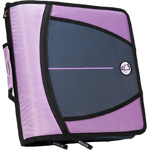 Back-to-School  Large Capacity 3-Inch Zipper Binder Lavender  Home Office Binder