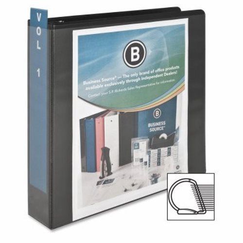 Business Source D-Ring View Binder, 2&#034; Capacity, 11x8-1/2&#034;, Black (BSN28448)