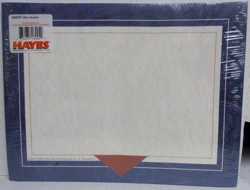 Hayes School Publishing #VA659 Blue Marble Certificate Border 50 Sheets, NEW