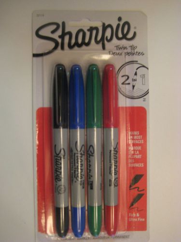 SHARPIE TWIN TIP MARKERS FINE ULTRA FINE NEW PERMANENT BLACK BLUE GREEN RED