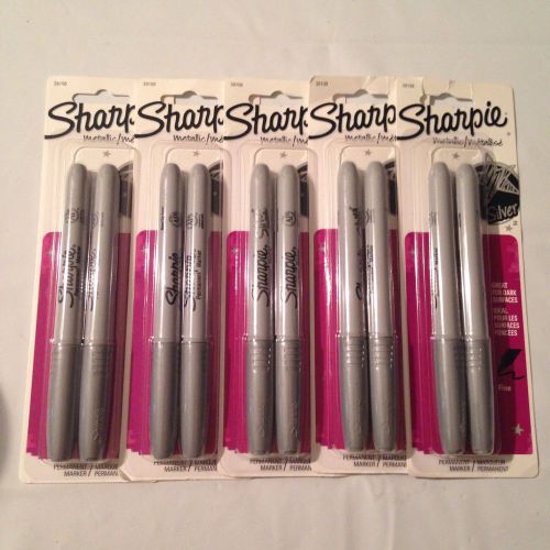 10 New Sharpie Permanent Markers Metallic Silver Art Craft Scrapbooking Fine