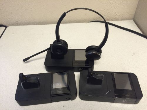 Lot of (3) Jabra Pro 9400BS Wireless Headset Touchscreen Deskphone 1 headset