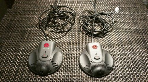 2 x Polycom SoundStation VTX1000 External Microphone Kit 2201-07155-001 w/ Cable